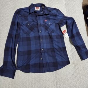 Wrangler Men's Blue Plaid Shirt